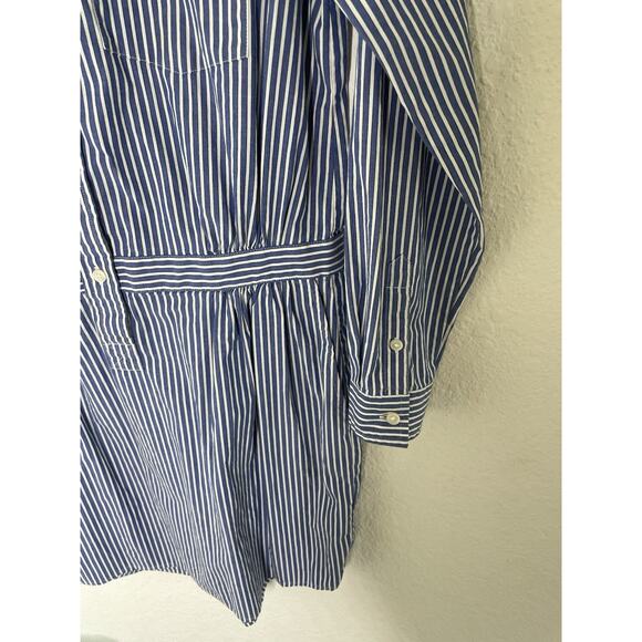 Banana Republic Drop Waist Dress Blue & White Stripes Long Sleeve Size 6 - Picture 4 of 4